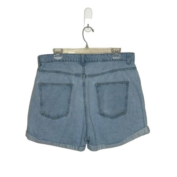 Cotton:On High Rise Flashback blue denim cuffed hem jean shorts size 12 - Picture 2 of 10